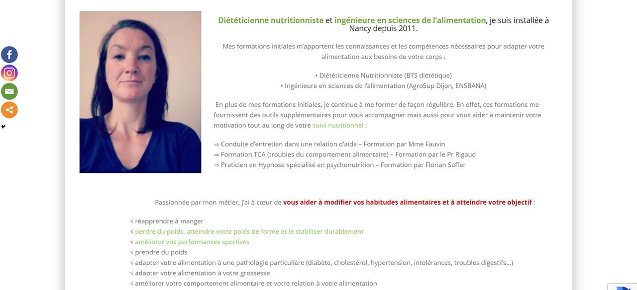 The best nutritionists in Nancy and its region