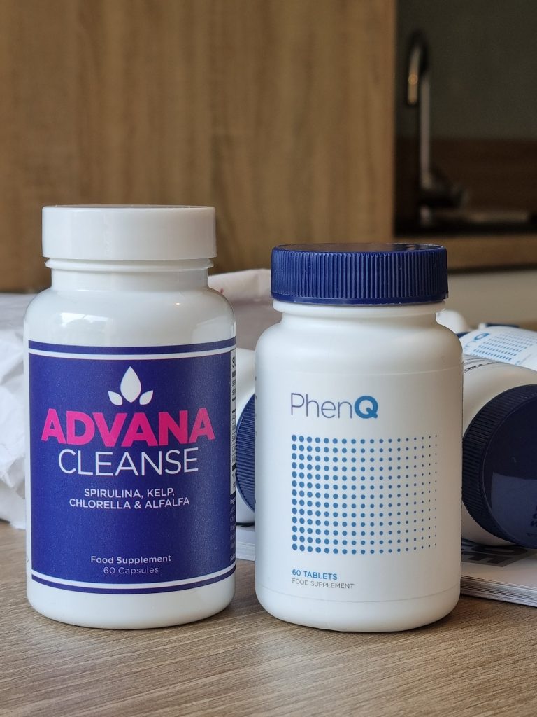 Bottles of PhenQ and Advana Cleanse side by side
